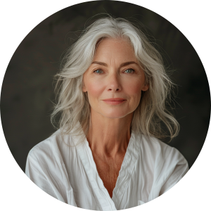 Portrait of mature woman with gray hair